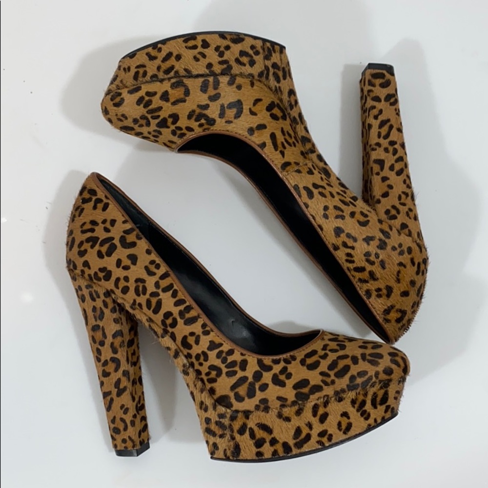 Saks Fifth Ave Red Ramona Leopard Pumps Sz 8 New